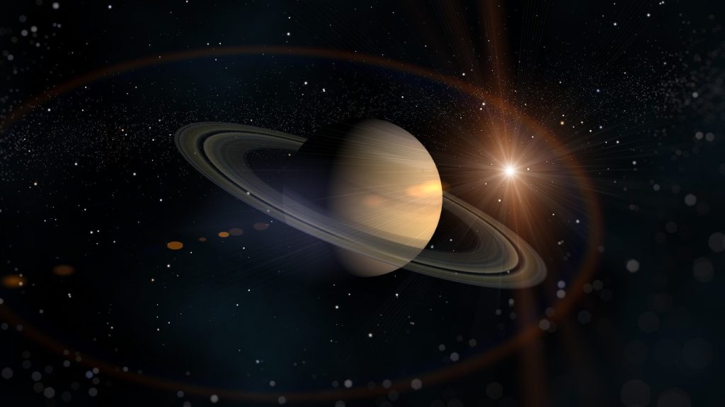 space planet of our solar system saturn rings sun star